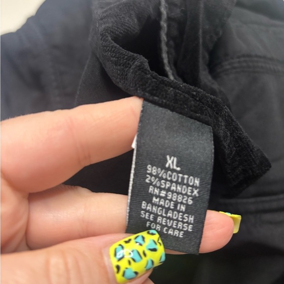 Kikit Short Black Velvet Blazer Jacket Rhinestone Buttons Size XL Y2K - Picture 5 of 8